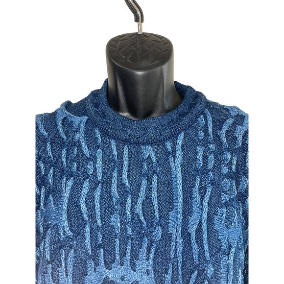 New Coogi 3D Vintage Blue Textured Sweater | Unisex Sweater or Sweater Dress | S - Picture 4 of 9